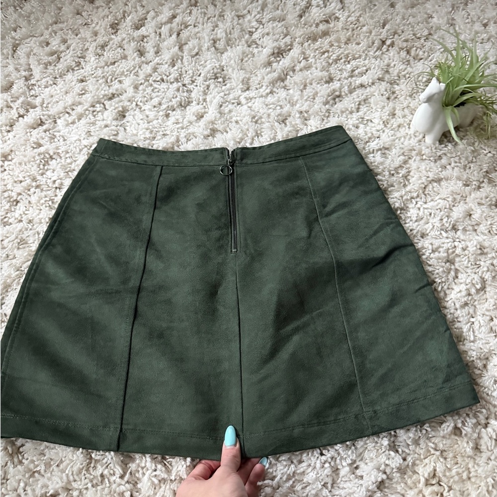 Old Navy Deep Green velvet midi professional super cute trendy Skirt